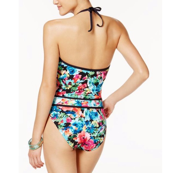 Bleu Rod Beattie Floral-Print Plunging  Swimsuit S - Picture 3 of 3